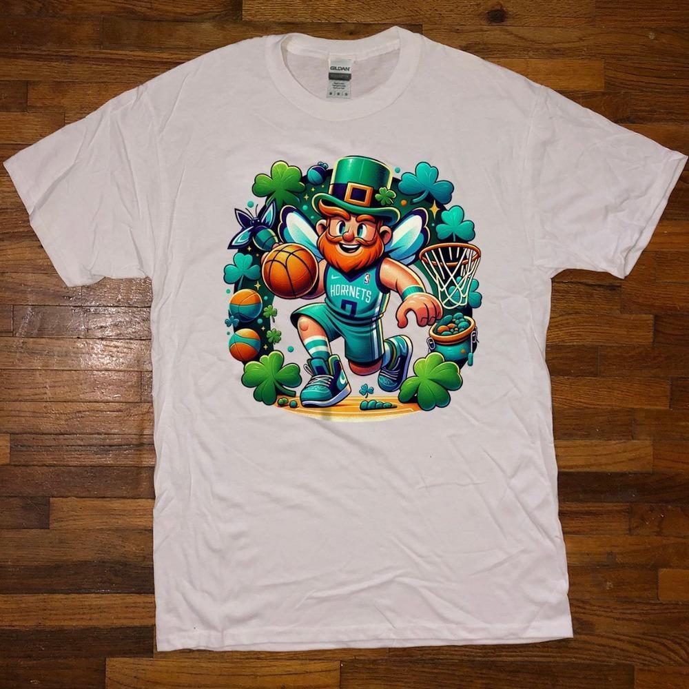 Charlotte Hornets - Nba - St. Patrick_S Day T-Shirt - Unisex White T-Shirt